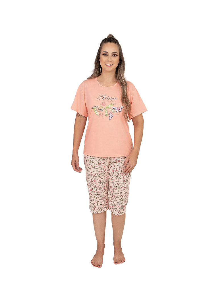 Pijama manga curta e bermuda pescador      